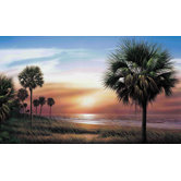 Palm Tree Chair Rail Prepasted Mural 6' x 10.5'