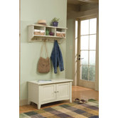 Shaker Cottage Entryway Storage Bench and Coat Hooks