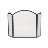 Arched 3 Panel Wrought Iron Fireplace Screen