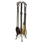 4 Piece Wrought Iron Fireplace Tool Set