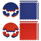 Jumbo Reversible SoftFloors 2' x 2' x 7 / 8" Set in Red / Royal Blue