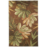 Outdoor Poly-Loop Tropical Palm Chocolate Rug