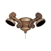 French Curl Three Light Branched Ceiling Fan Light Kit