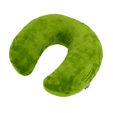 Nackenrolle aus Pl&uuml;sch in Limette