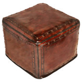Large Leather Ottoman
