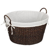 DO NOT SET LIVE!Banana Leaf Round Laundry Basket in Rich Burnished Brown