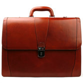 Old Leather Double Gusset Briefcase