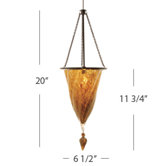 Lavai Art Glass Pendant with Bronze Shade