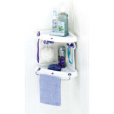 Corner Tub and Shower Caddy in White