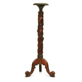 Francesca Flower Stand with Grape Detail in Mahogany