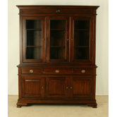 Vanessa 3 Door Display Cabinet in Mahogany