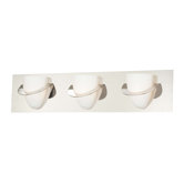 Pocket Three Light Bath Vanity in Polished Nickel