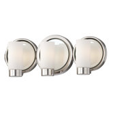 Next Port Three Light Bath Vanity in Polished Nickel