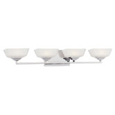 Clean Four Light Bath Vanity in Polished Nickel