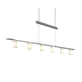 Cylindrical Counter Weight Chandelier in Brushed Nickel