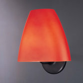 9.25" Wall Sconce in Painted Restoration Bronze with Burnt Umber Glass