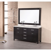 London 61" Double Sink Vanity Set