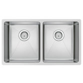 31" x 18" Undermount 50/50 Double Bowl Stainless Steel Kitchen Sink with Coved Corners