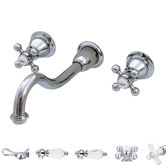 Rosalyn Double Handle Wall Mount Vessel Bathroom Faucet