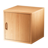 Modular Storage Cube with Door in Honey