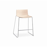 Catifa 46 Counter Stool with Low Back Wood Seat