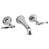 Lauren Wall Mounted Bathroom Faucet with Double Lever Handles