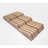 Wide In Drawer 14 Slots Knife Storage Tray in Beechwood