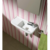 Universal Oxigen Wall Hung Ceramic Bathroom Sink in White