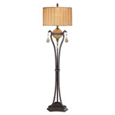 Hearst Castle Floor Lamp in Piastra Butterscotch Swirl Glass