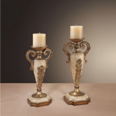 Golden Stone Candlesticks (Set of 2)