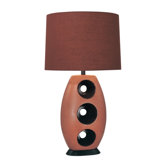 One Light Table Lamp in Fire Orange and Chocolate