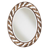 Oval Iron Leaf Mirror