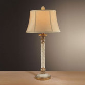 Table Lamp with Narrow Base in Golden Stone