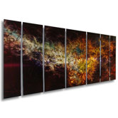 Abstract by Ash Carl Holographic Metal Wall Art in Black - 23.5" x 60"