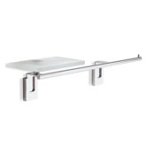 Quid Wall Mounted Towel Bar with Glass Soap Dish and Roll Holder in Chrome