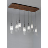 Fusion Jack Seven Port Wood Rectangle Canopy in Bronze