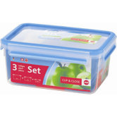 Emsa 3D Food Storage 3 Piece Clip and Close BPA Free Container Set