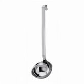 Stainless Steel 3.8 Ounce Ladle with Pouring Rim with a Hooked Handle