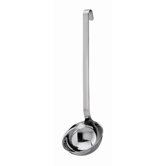Stainless Steel 7.7 Ounce Ladle with Pouring Rim and Hooked Handle