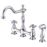 Opulence Two Handle Widespread Bridge Faucet with Spray