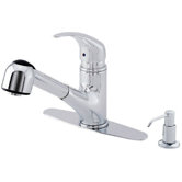 Melrose 8.875" Single Handle Centerset Pull-Out Kitchen Faucet