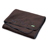Cuddle - Up Baby Blanket in Chocolate Brown with Blue Trim