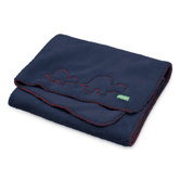 Cuddle-up Baby Blanket in Nautical Navy with Red Trim