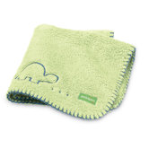 Cuddle - Up Mini Baby Blanket in Fresh Kiwi with Periwinkle Trim