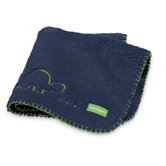 Mini Cuddle Baby Blanket in Nautical Navy with Green Trim