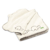 Cuddle - Up Blanket Set in Vanilla Cream with Brown Trim (Set of 2)