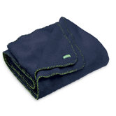 Jumbo Cuddle Blanket in Nautical Navy with Green Trim