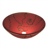 Red Spiral Fused Glass Vessel Sink