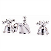 Widespread Bathroom Faucet with Double Metal Cross Handles