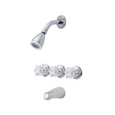 01 Series Dual Control Tub and Shower Faucet with Acrylic Windsor Handles